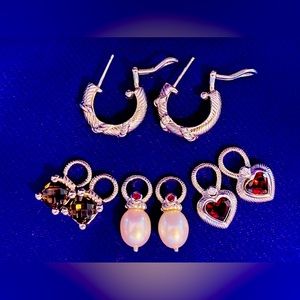 NWT Judith Ripka Sterling Collection Charm Earring Set